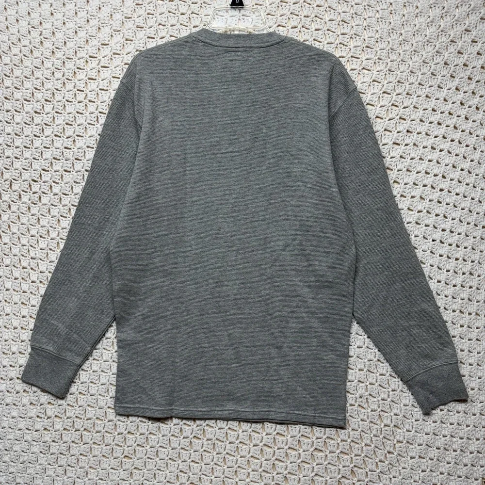 Polo Ralph Lauren Shirt Mens Sz L Gray Heather Thermal Waffle Knit 100%Cotton